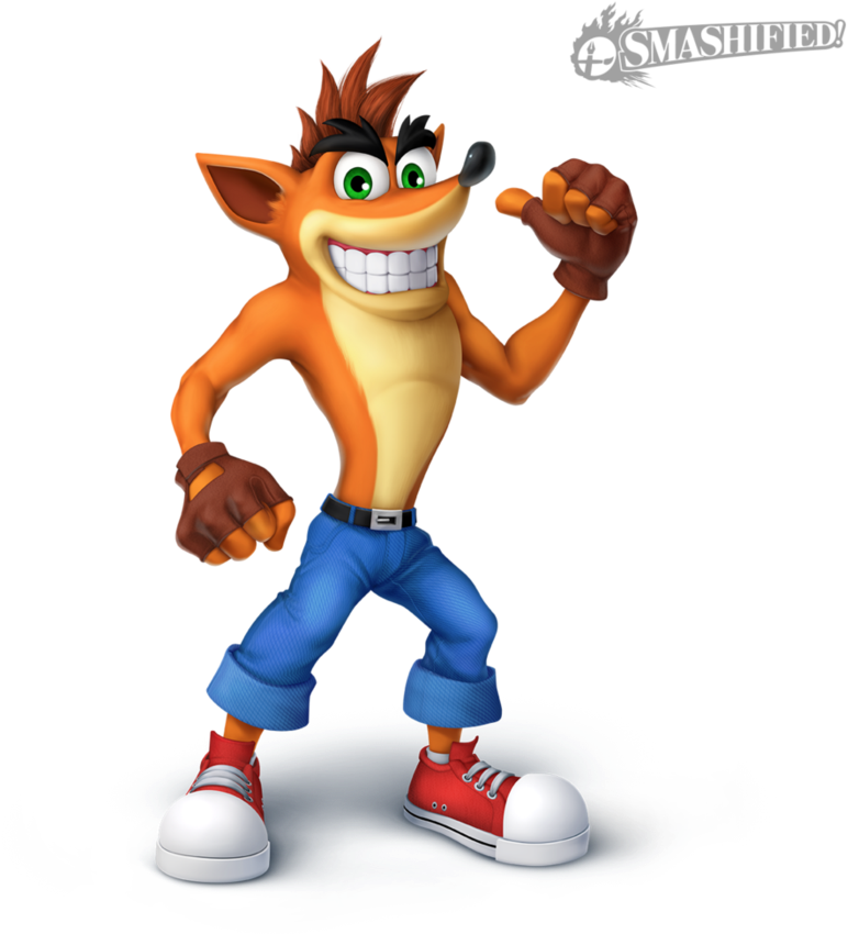 Crash Bandicoot Smashified Character PNG Image