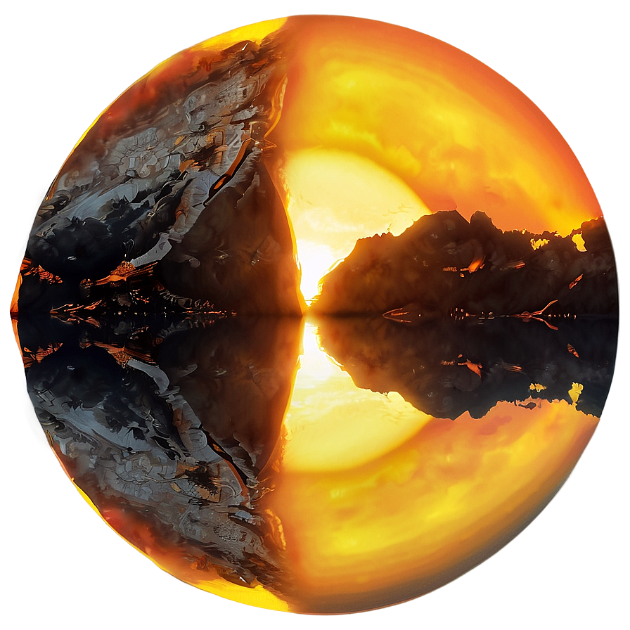 Crater Reflecting Sun Sunset Png Fyb19 PNG Image