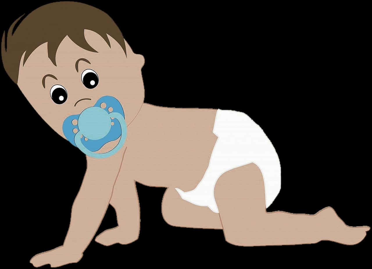 Crawling Baby Cartoon PNG Image