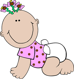 Crawling Cartoon Baby PNG Image