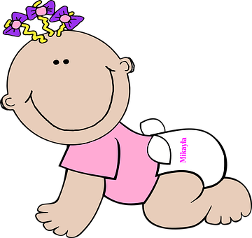 Crawling Cartoon Baby PNG Image