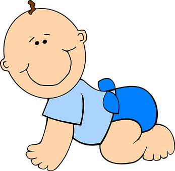 Crawling Cartoon Baby PNG Image