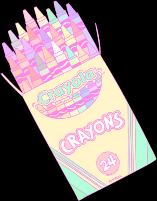 Crayola Crayons Box Artistic Filter PNG Image