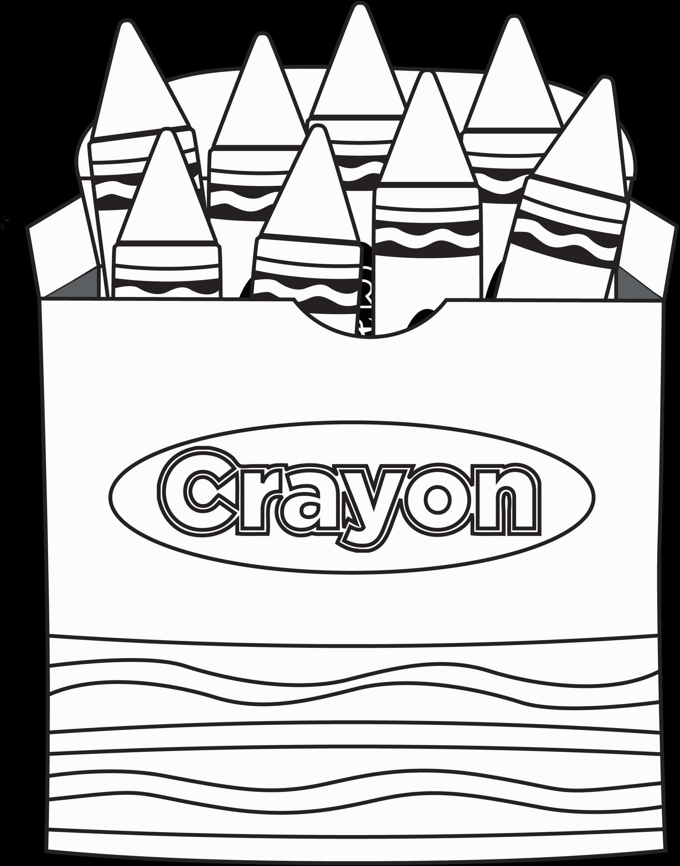 Crayon Box Coloring Page PNG Image