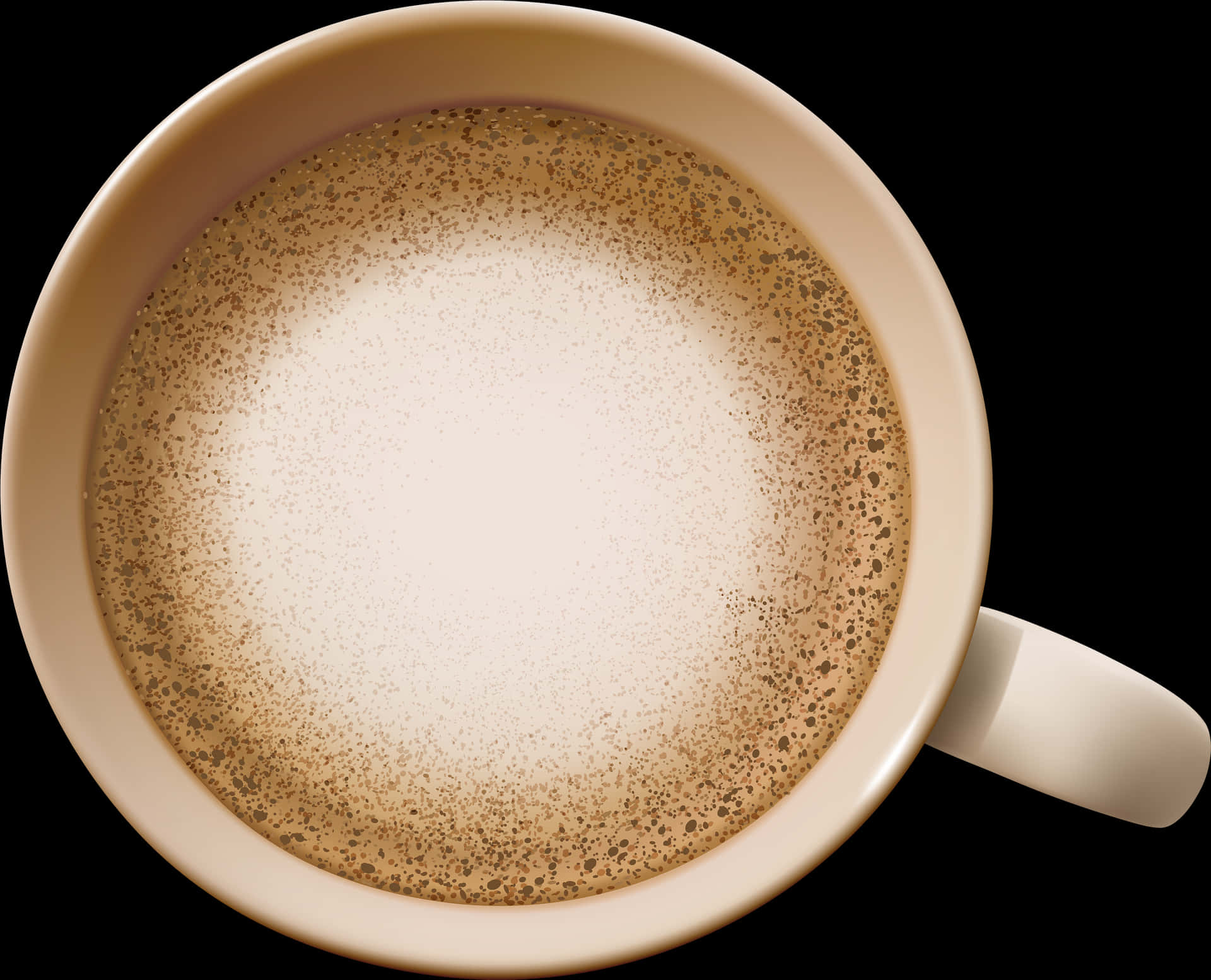 Creamy Coffeein Cup Top View PNG Image