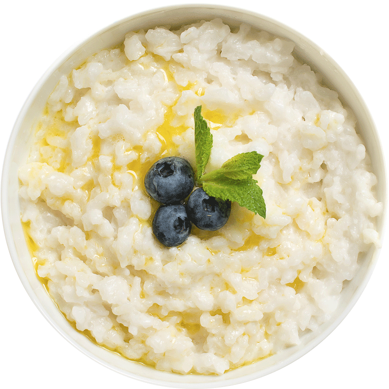 Creamy Oatmealwith Blueberriesand Mint PNG Image