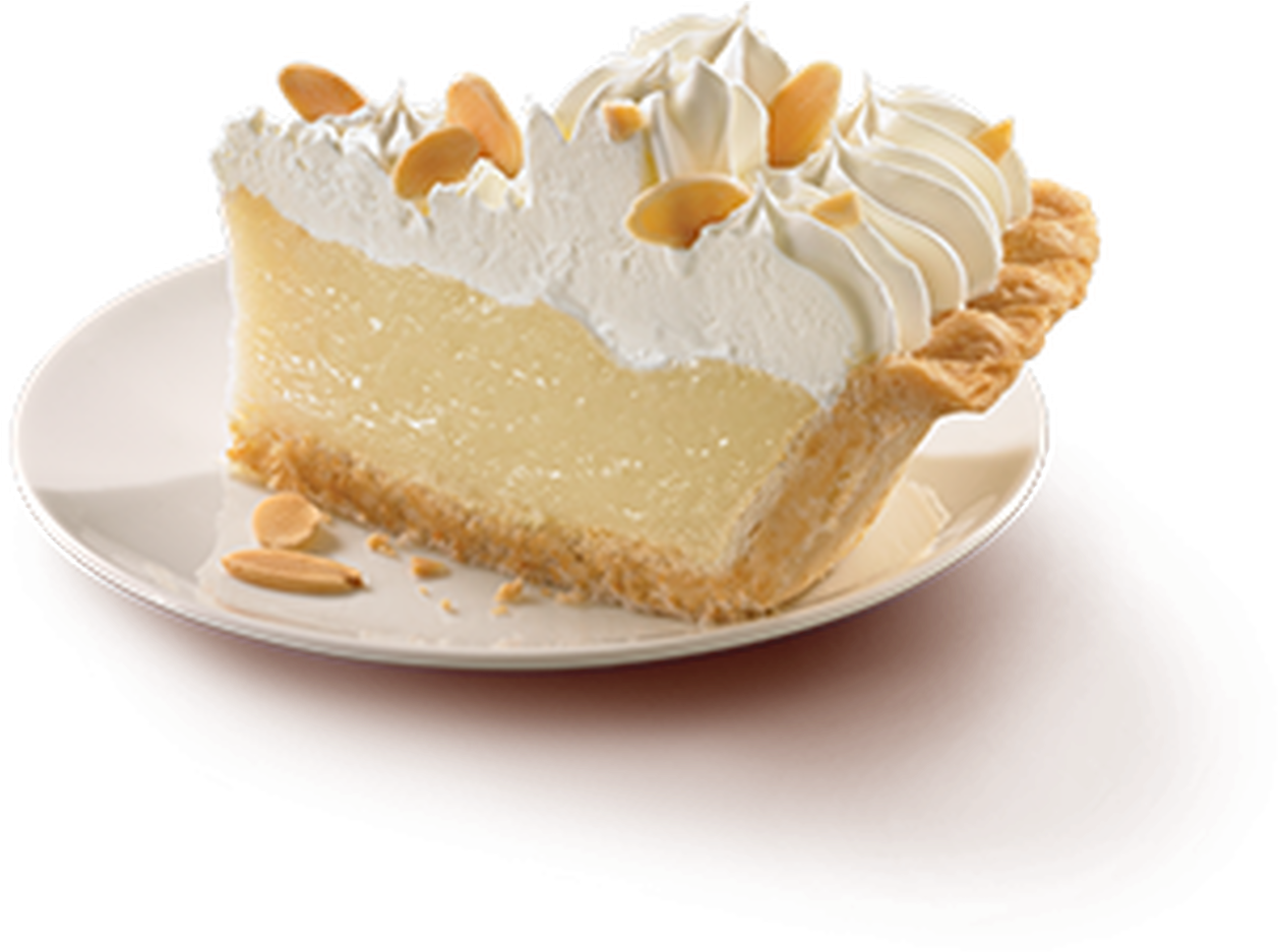 Creamy Sliceof Pieon Plate PNG Image