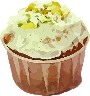 Creamy Topped Chocolate Cupcake Illustration PNG Image