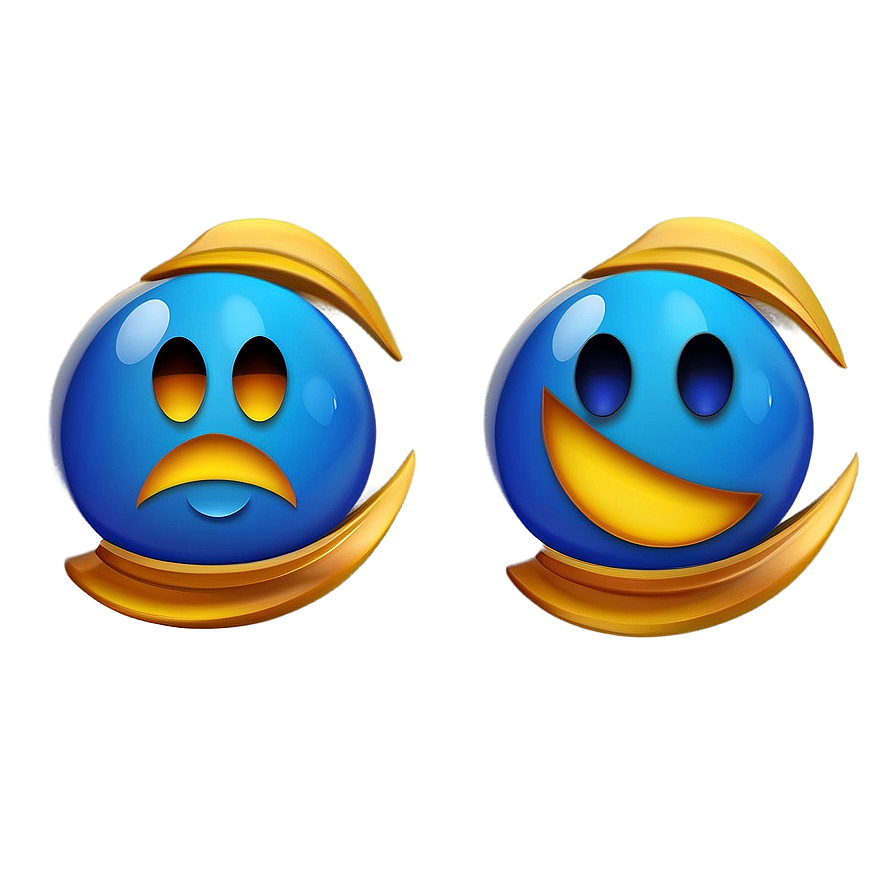 Creative Blue Emojis Png Portfolio Qjw PNG Image