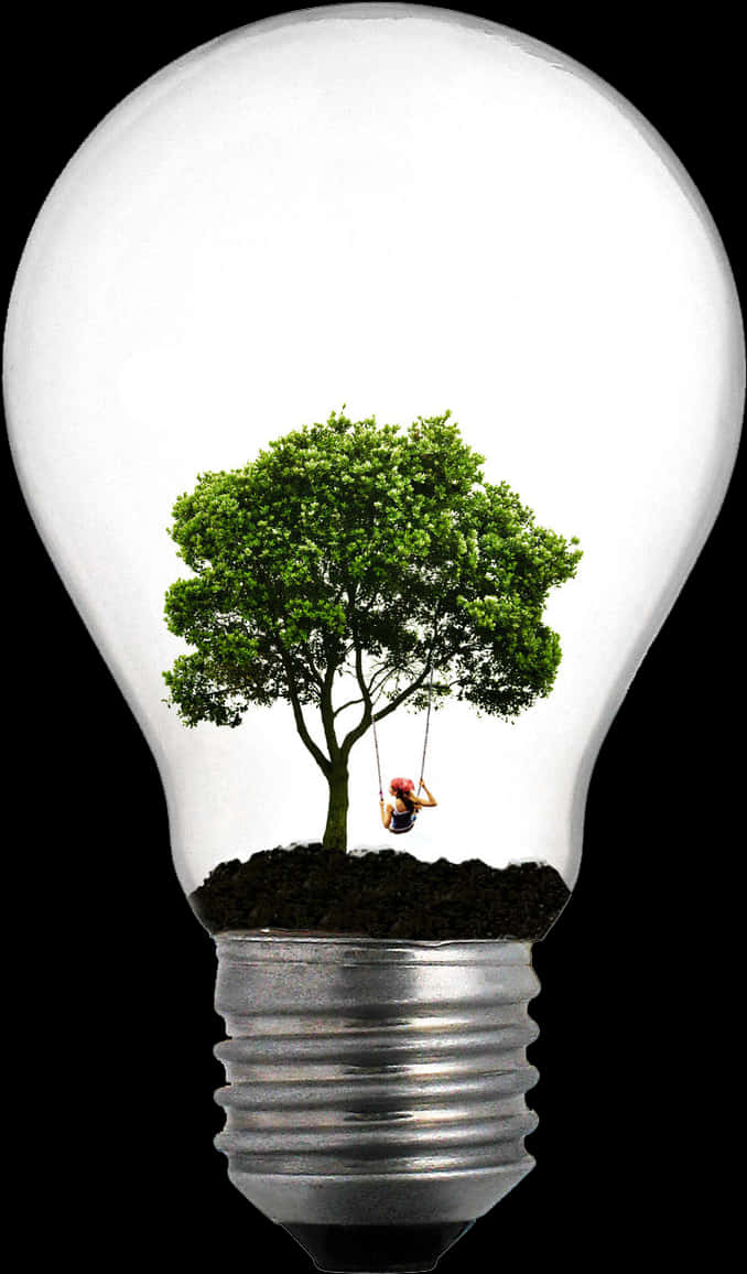 Creative Eco Lightbulb Concept PNG Image