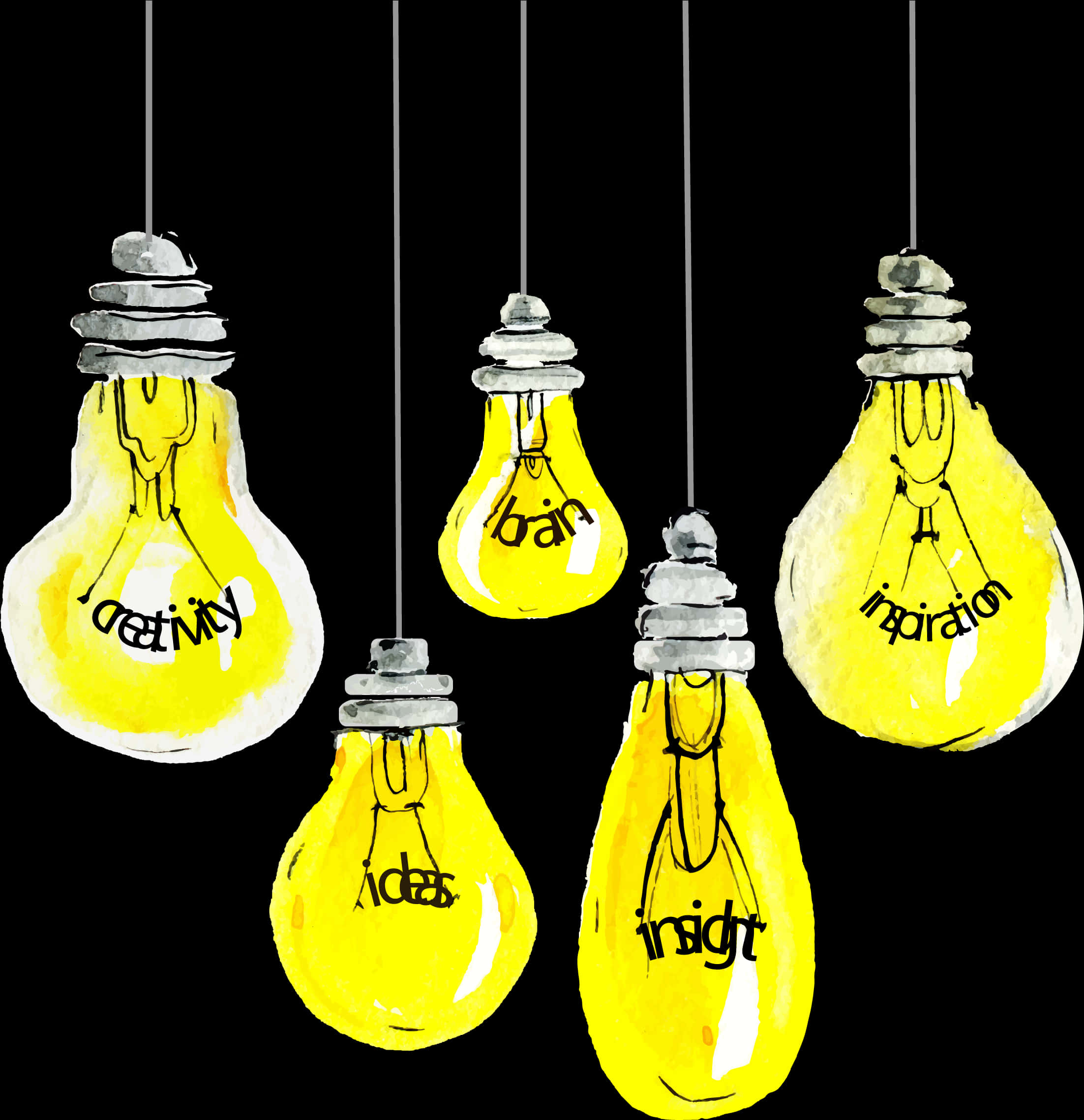 Creative Lightbulb Ideas Illustration PNG Image