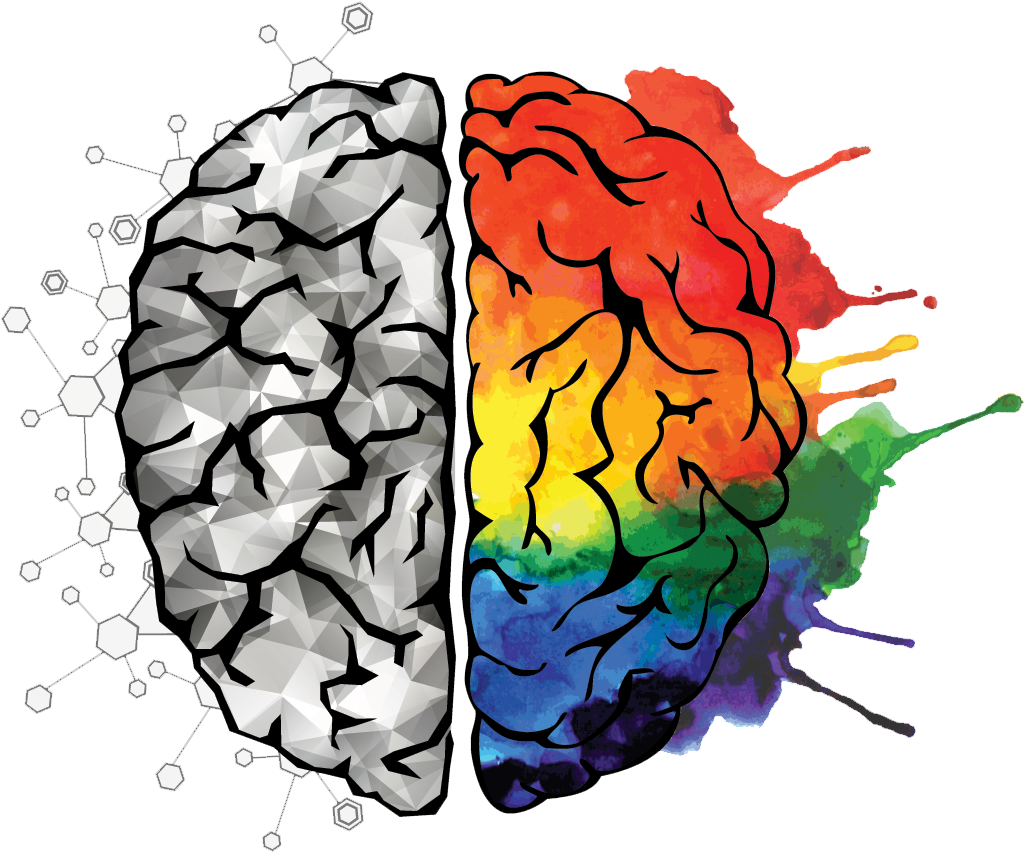 Creative Logical Brain Hemispheres PNG Image