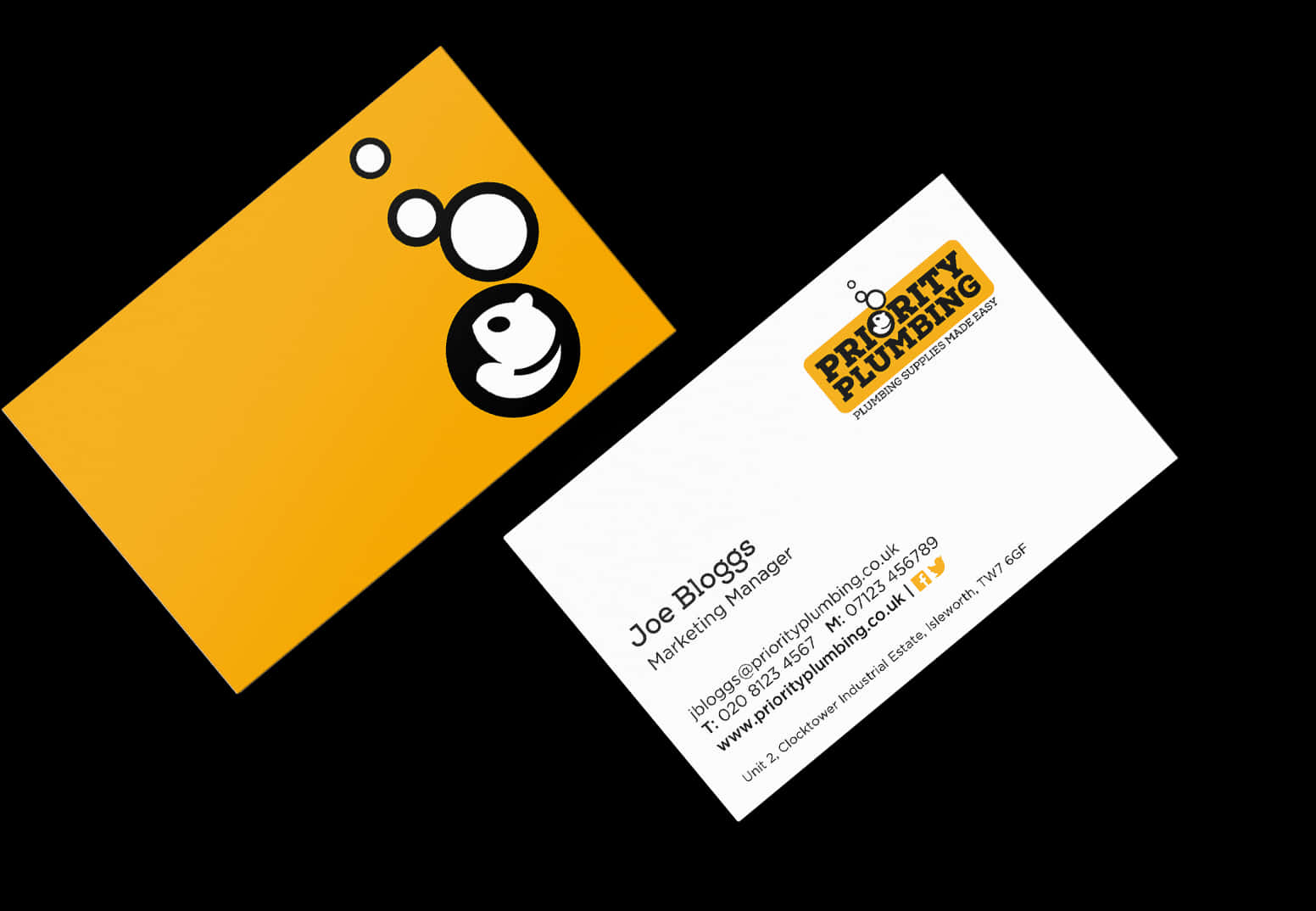 Creative Plumbing Business Card Design PNG Image