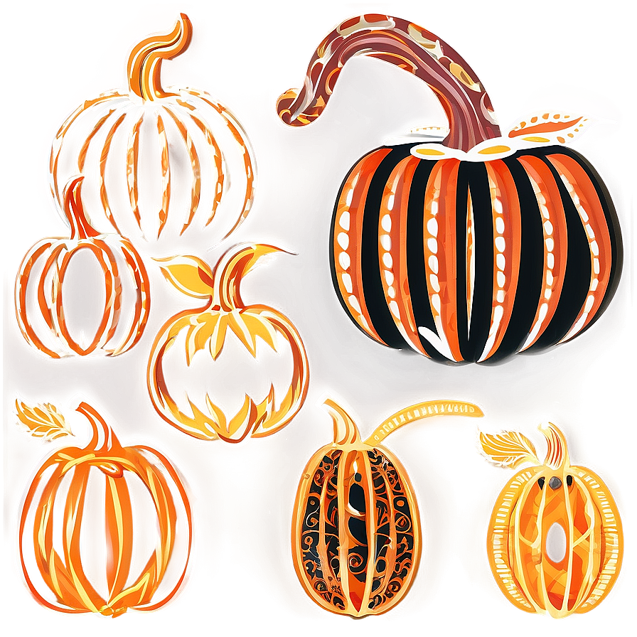 Creative Pumpkin Outline Craft Png 06202024 PNG Image