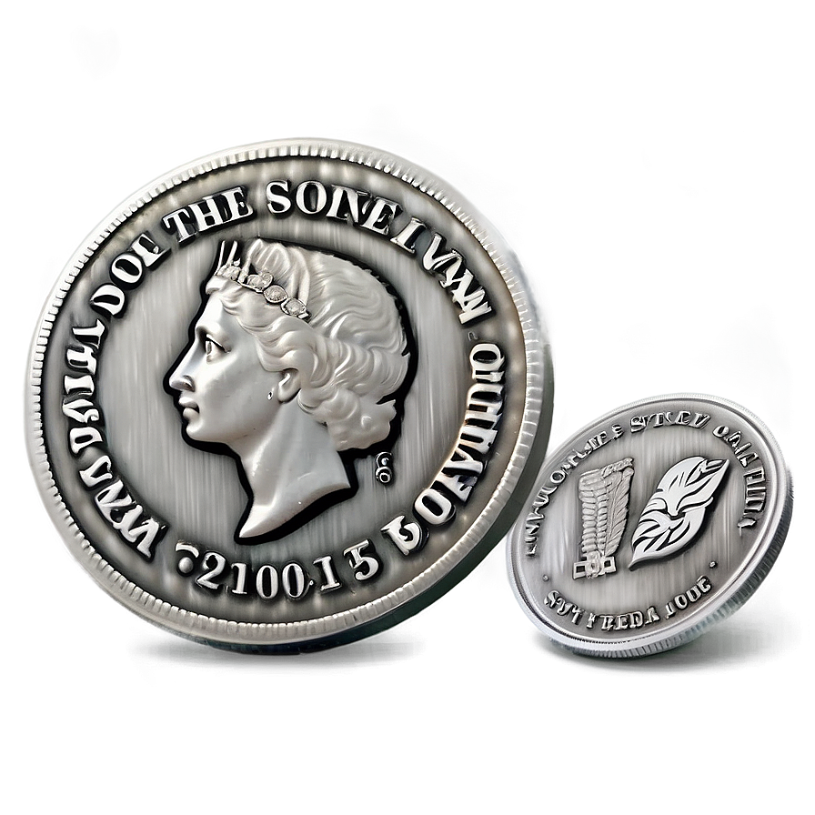 Creative Silver Coin Art Png Xlg25 PNG Image