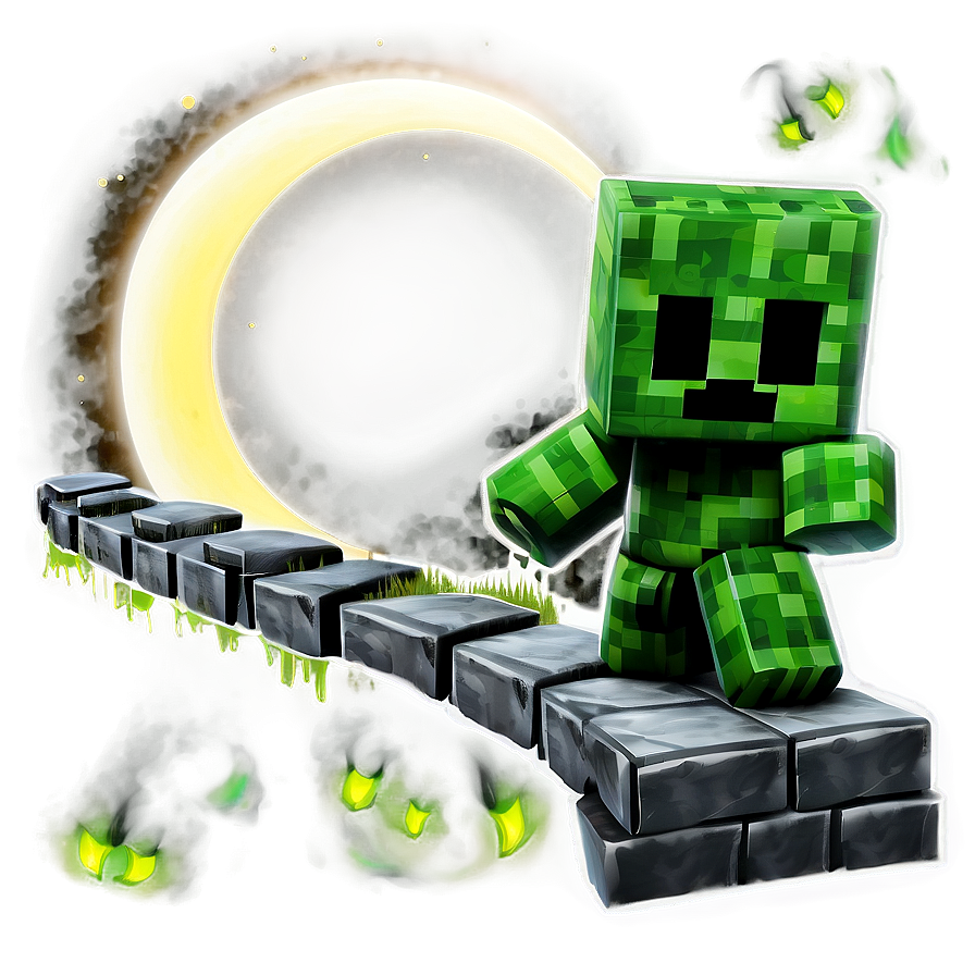 Creeper Under Moon Png Omj PNG Image