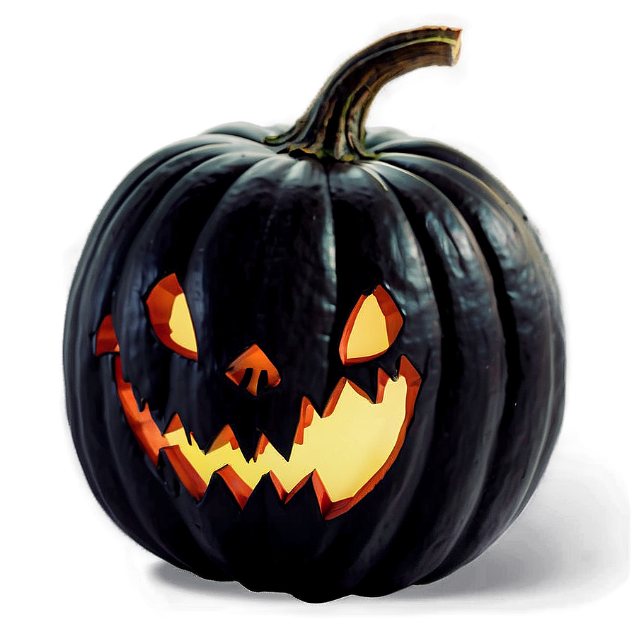 Creepy Black Pumpkin Design Png Fke44 PNG Image