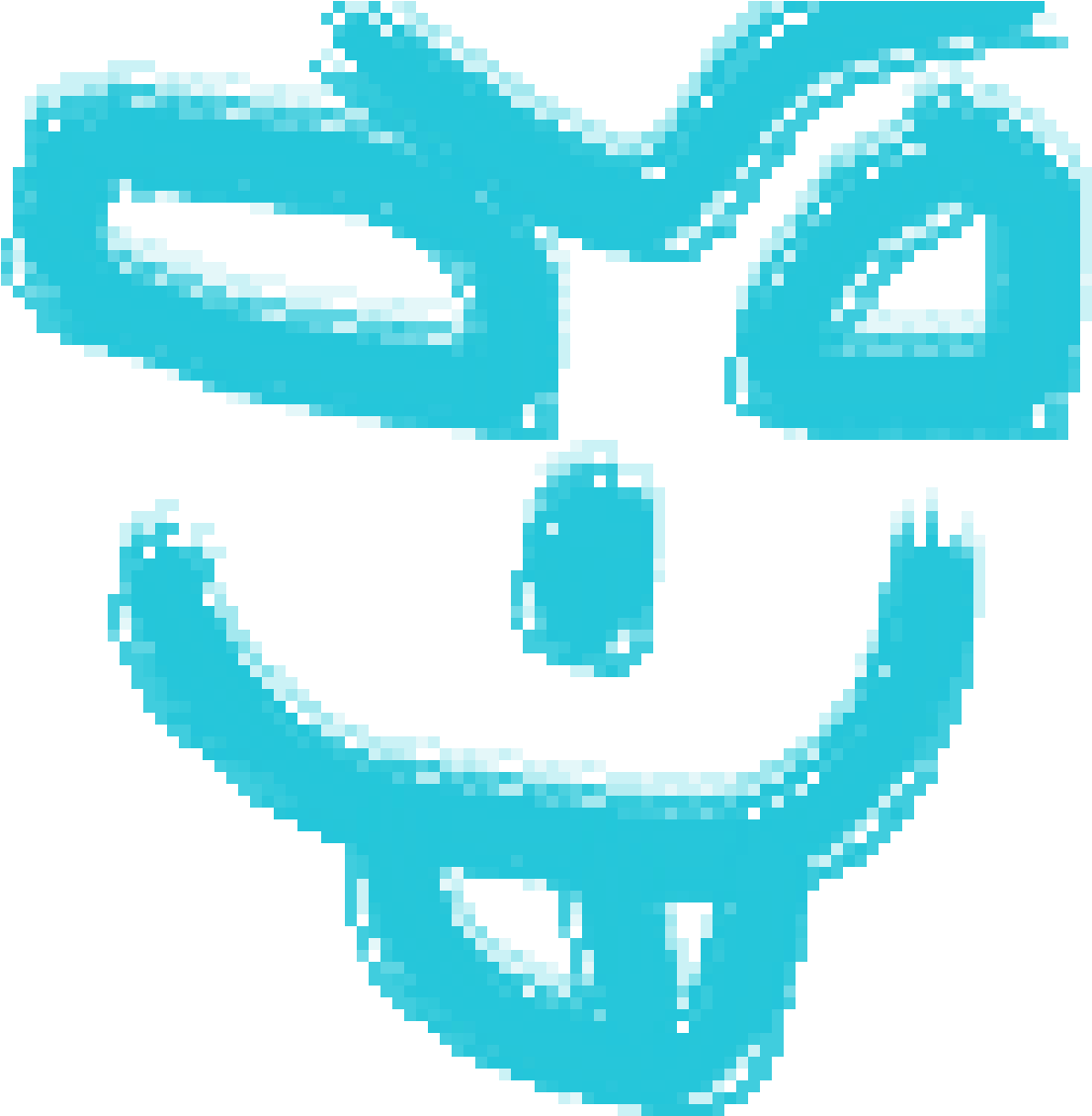 Creepy Blue Face Pixel Art PNG Image