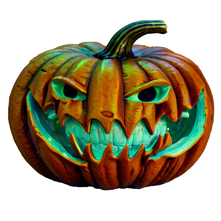 Creepy Grinning Jack-o'-lantern Png Qsr PNG Image