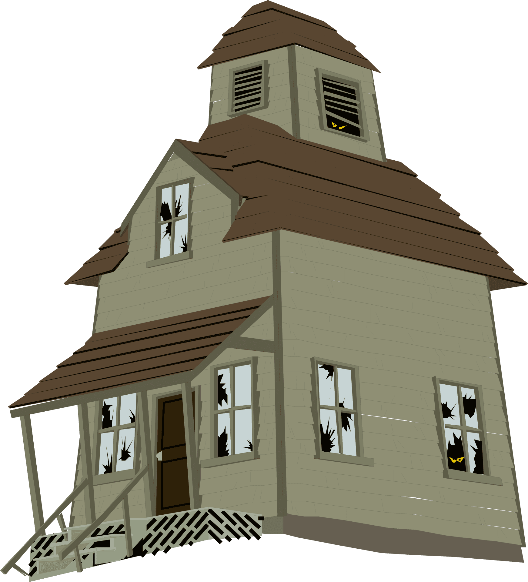 Creepy_ Haunted_ House_ Illustration.png PNG Image