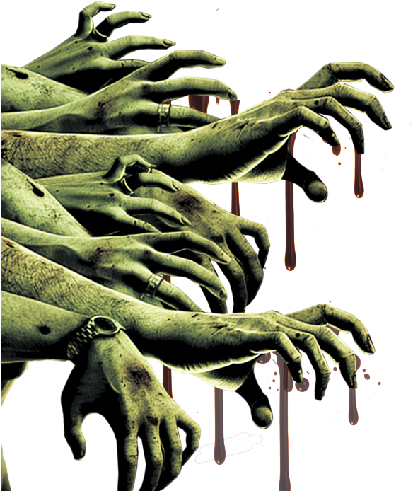 Creepy Zombie Hands Dripping Blood PNG Image