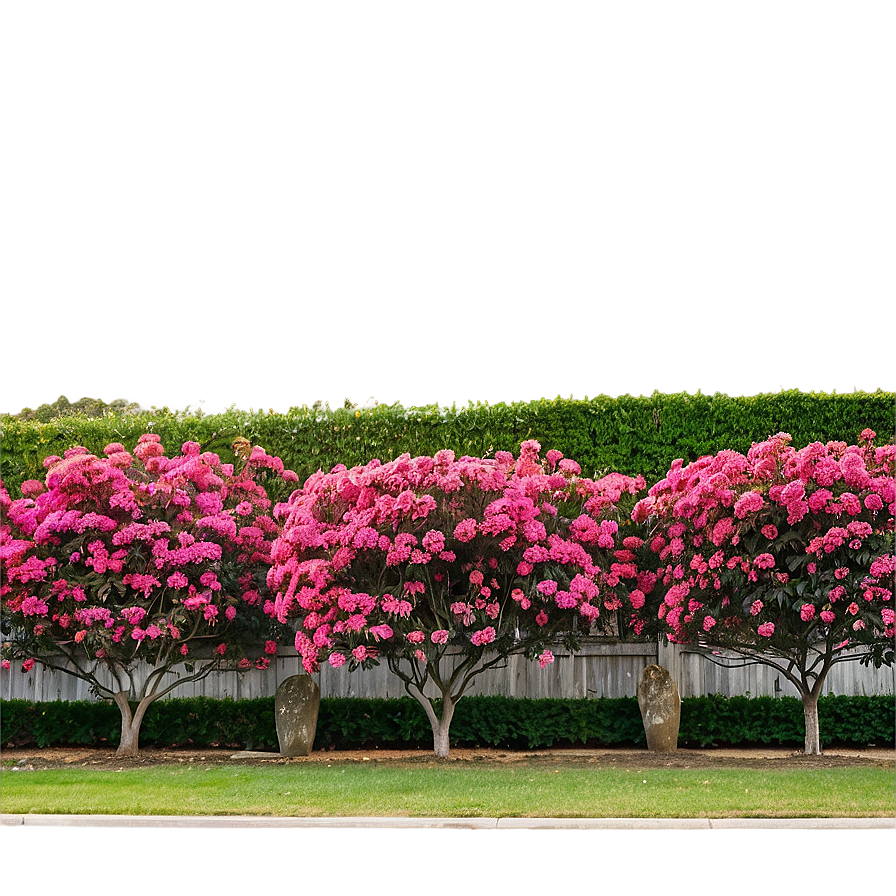 Crepe Myrtle Fence Line Png Auw PNG Image