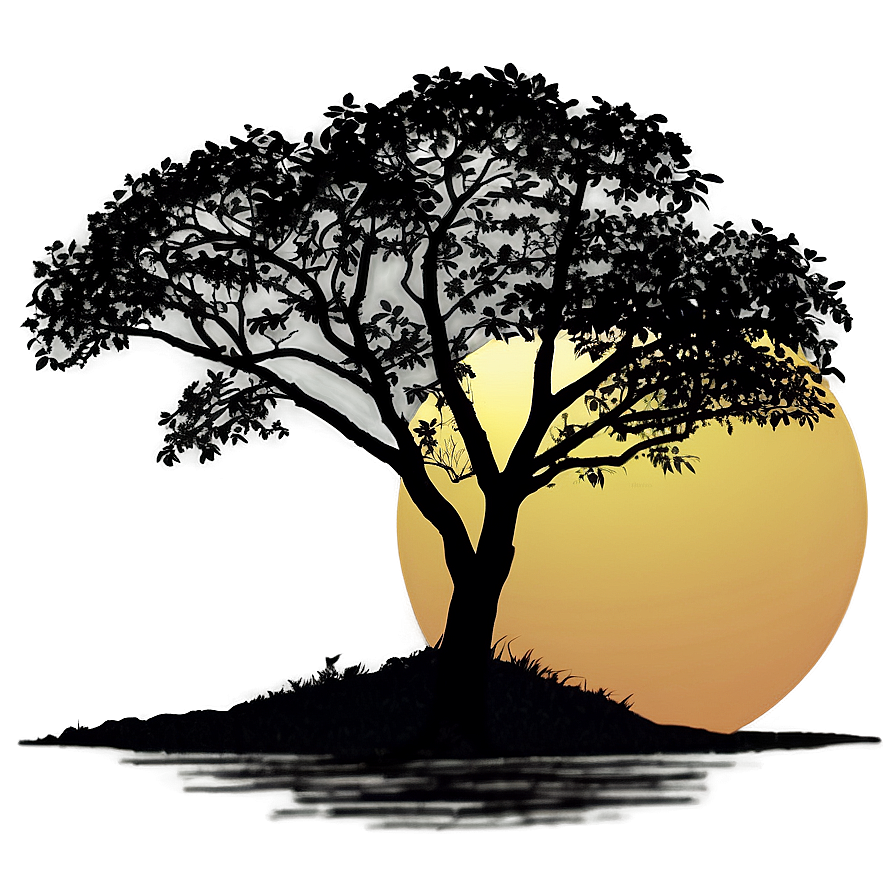 Crepe Myrtle Sunset Silhouette Png 06282024 PNG Image