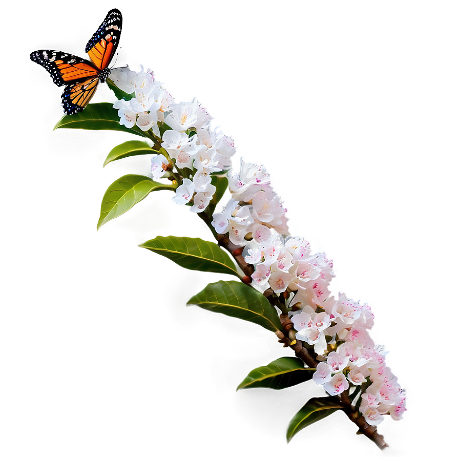 Crepe Myrtle With Butterflies Png Dom PNG Image