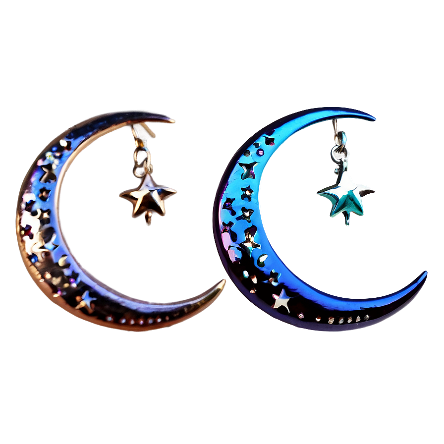 Crescent Moon Earrings Png 8 PNG Image