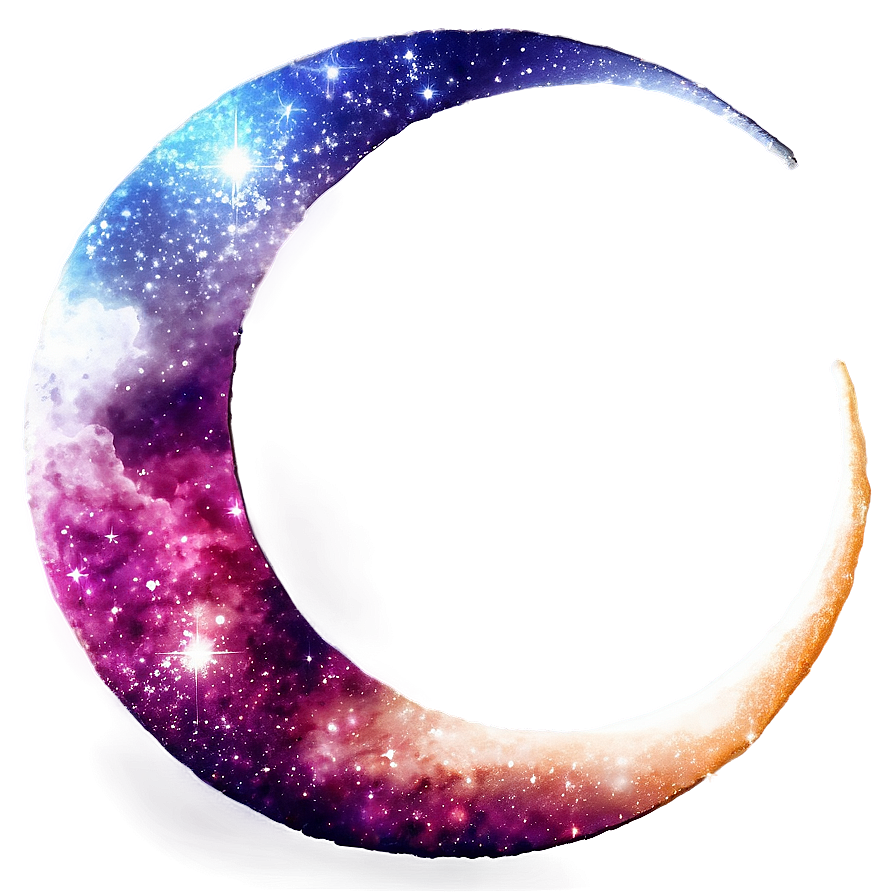 Crescent Moon Galaxy Png Ajq PNG Image