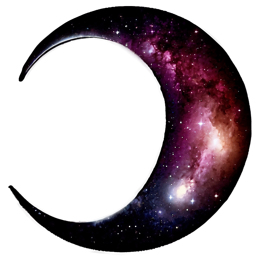 Crescent Moon Galaxy Png Lur59 PNG Image