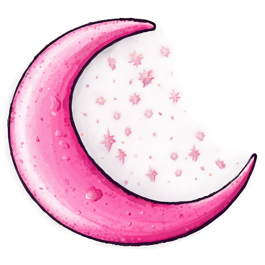 Crescent Moon In Dreamy Pink Png Yuo PNG Image