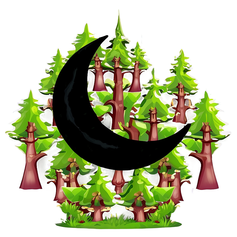 Crescent Moon In Forest Png Qbd PNG Image