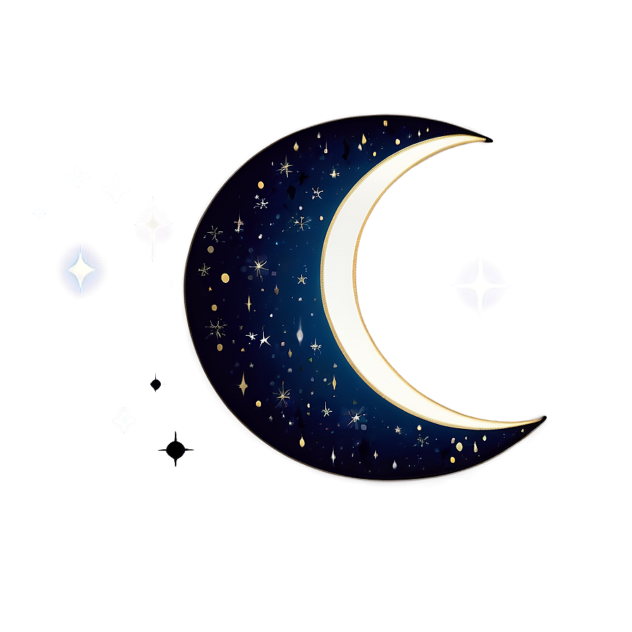 Crescent Moon In Space Png Kgc PNG Image