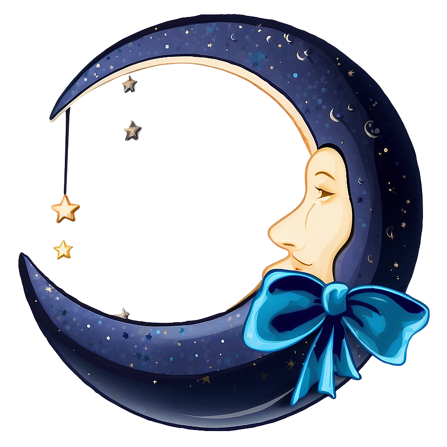 Crescent Moon With Ribbon Png Eyo93 PNG Image