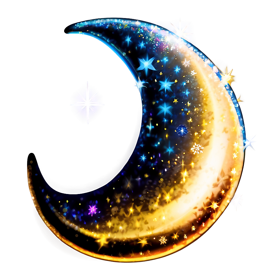 Crescent Moon With Sparkles Png 05212024 PNG Image