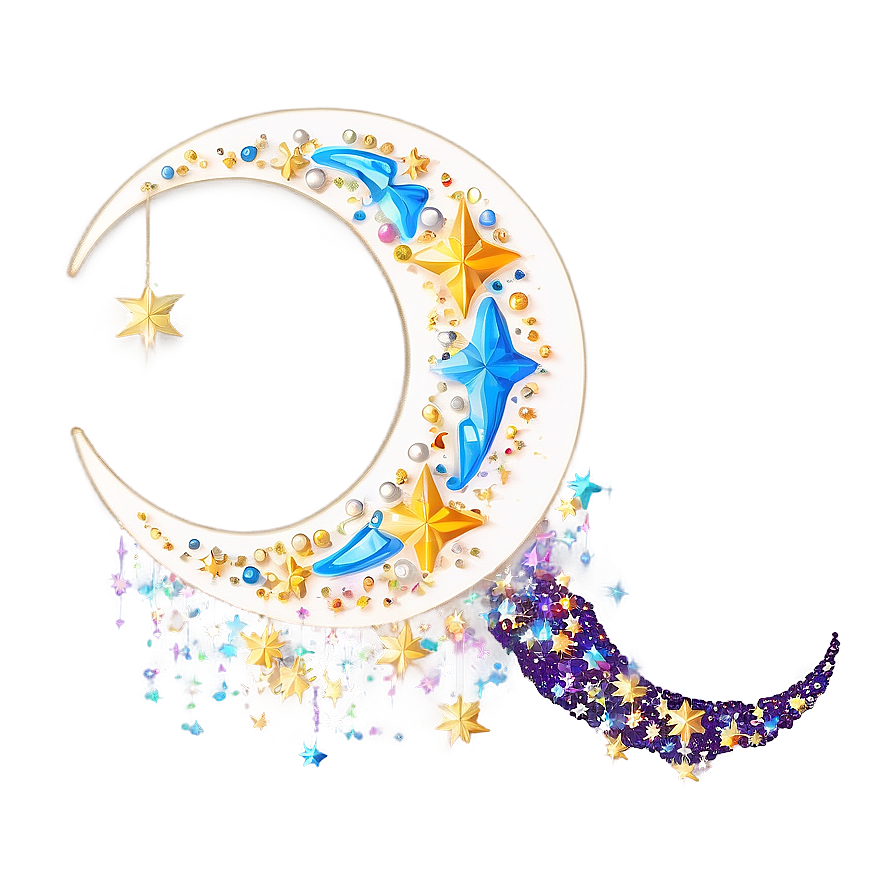 Crescent Moon With Sparkles Png Gxq PNG Image