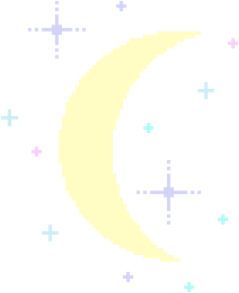 Crescent Moonand Stars Pixel Art PNG Image