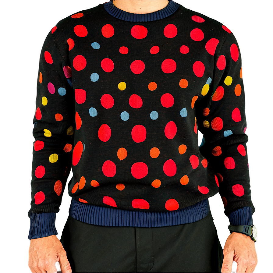 Crewneck Sweater With Polka Dots Png Ckj PNG Image