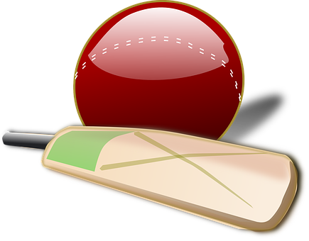 Cricket Balland Bat Illustration PNG Image