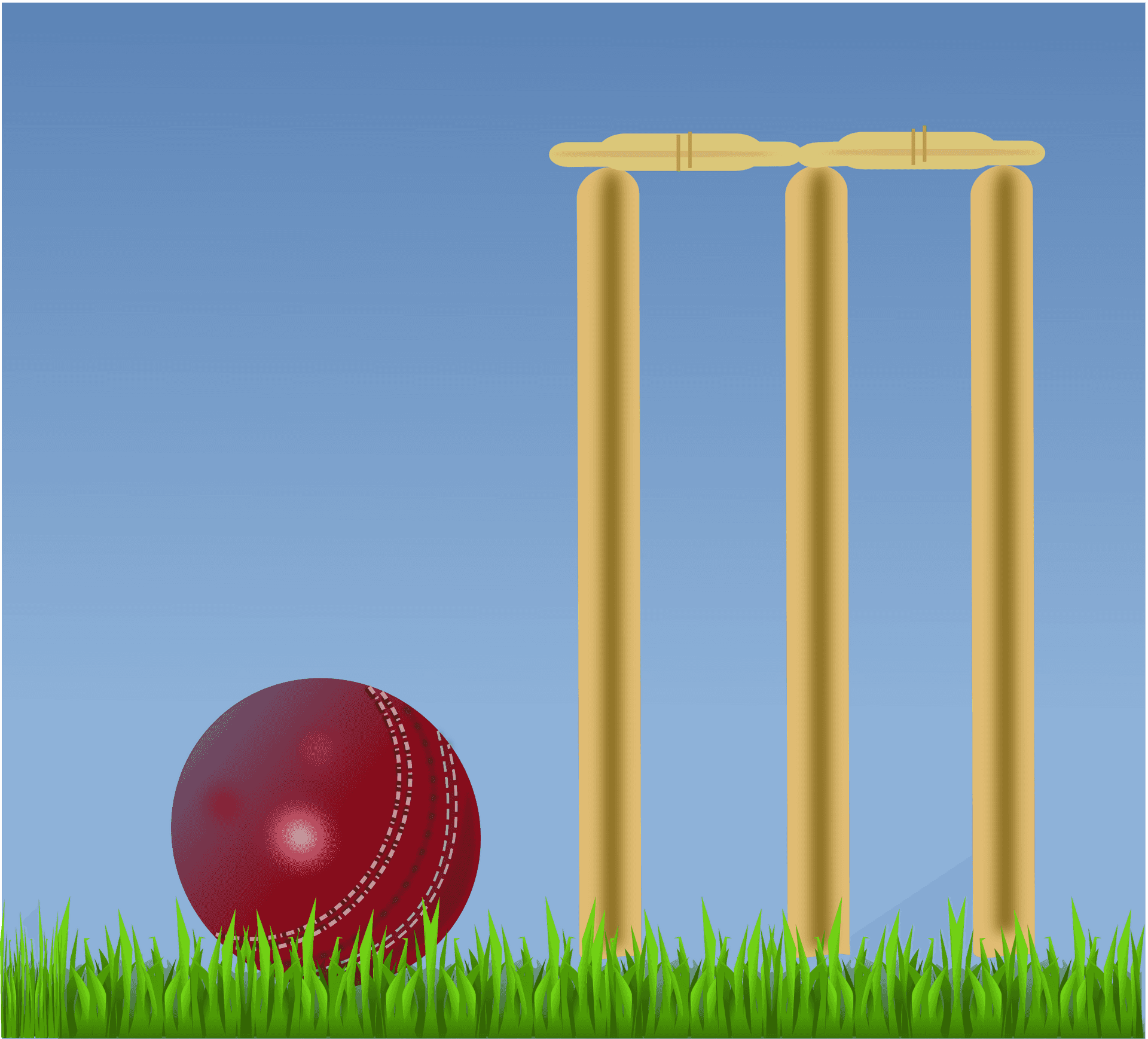 Cricket Balland Stumps Illustration PNG Image