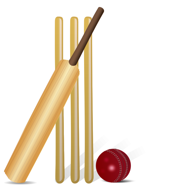 Cricket Bat Ball Stumps Illustration PNG Image