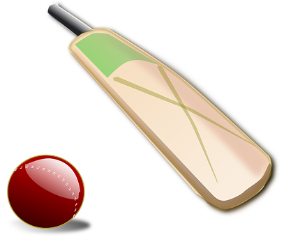 Cricket Batand Ball Illustration PNG Image