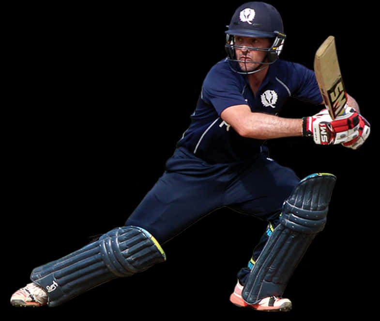 Cricket Batsman Action Shot PNG Image