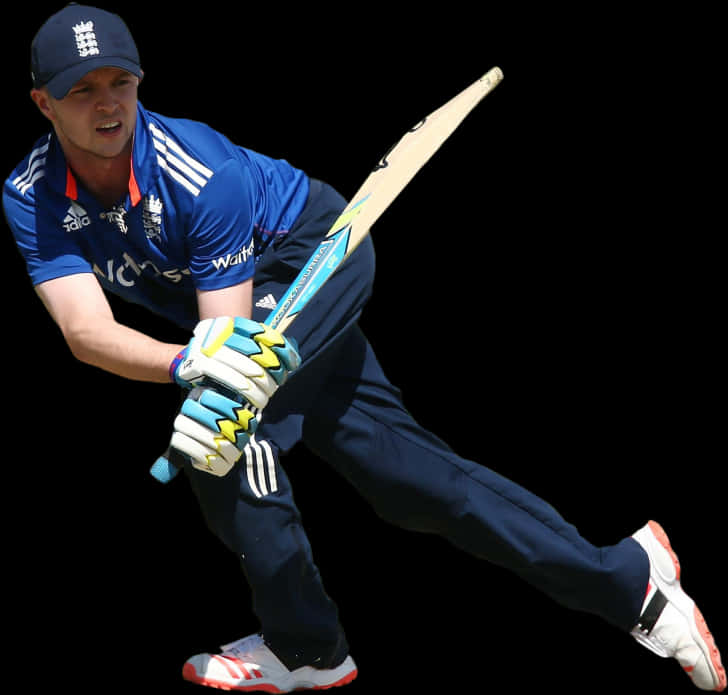 Cricket Batsman Action Shot PNG Image