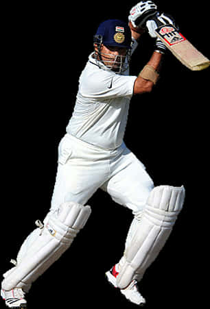 Cricket Batsman Playing Shot PNG Image