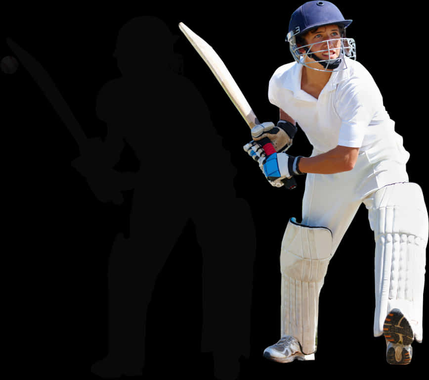 Cricket Batsman Ready For Action PNG Image