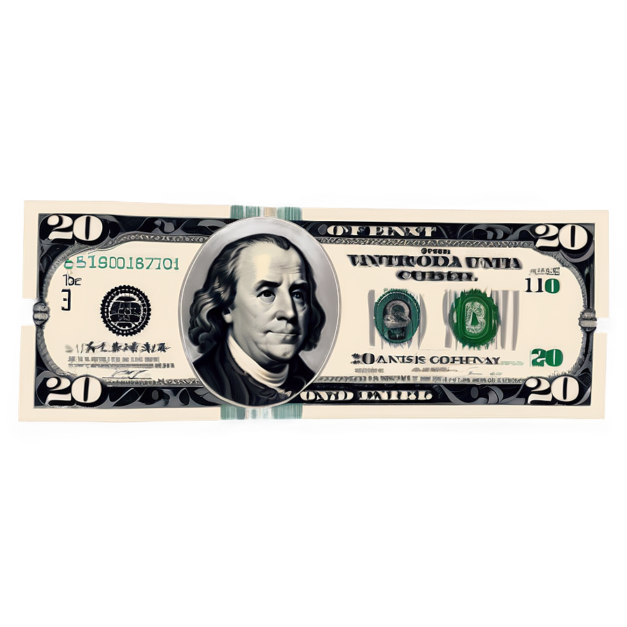 Crisp 20 Usd Bill Design Png Vlr75 PNG Image