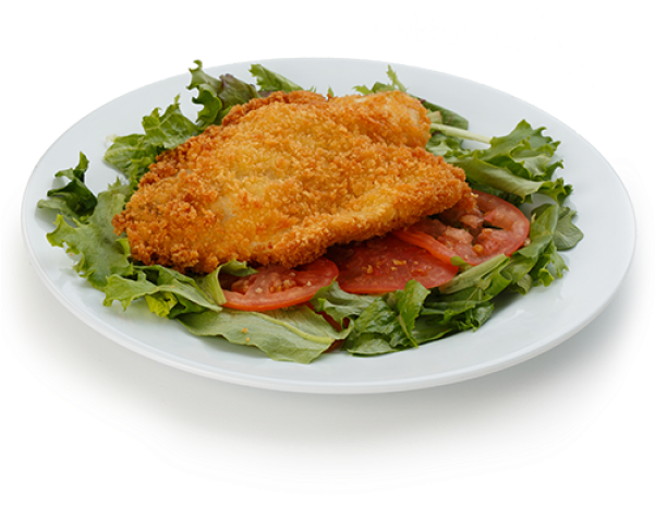 Crispy Breaded Fried Fishon Salad PNG Image