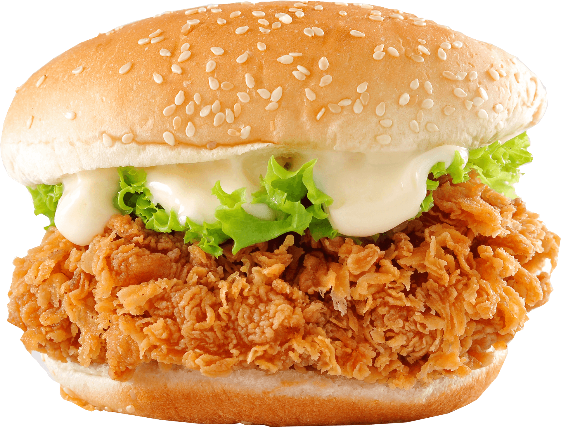 Crispy_ Chicken_ Burger_ Transparent_ Background.png PNG Image